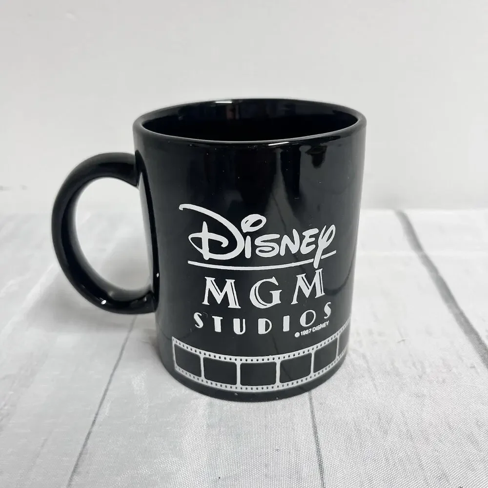 Vintage Walt Disney World MGM Studios Black White Tea Coffee Mug 1987 3.75